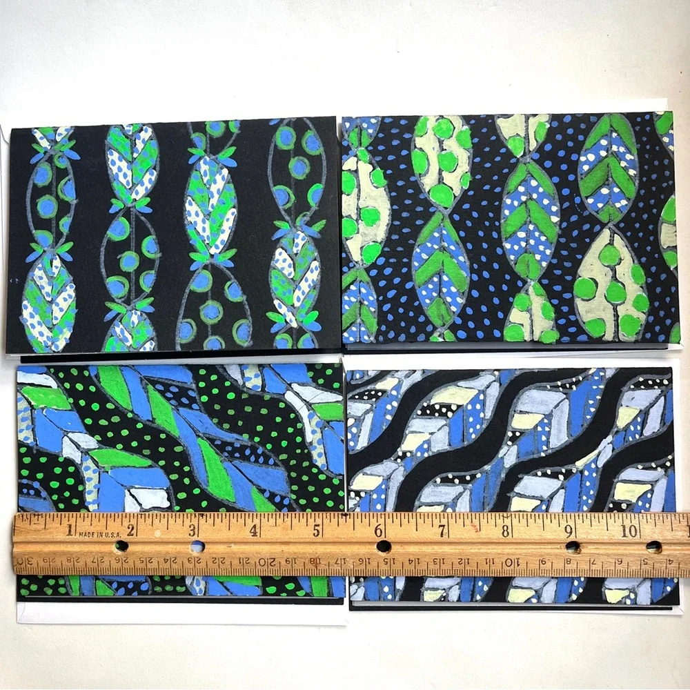 Colorful Patterned Cards-Artist Designed & Painted. Very Special Occassion Cards